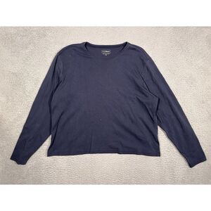 L.L. Bean Women's Long Sleeve T-Shirt‎ XL Dark Blue/Gray Classic Fit Casual